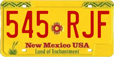 NM license plate 545RJF
