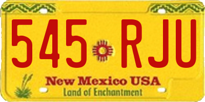 NM license plate 545RJU