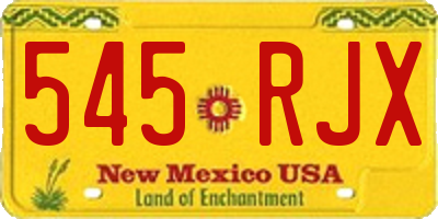 NM license plate 545RJX