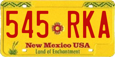 NM license plate 545RKA