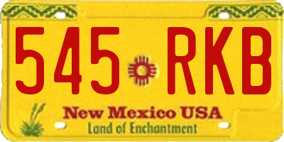 NM license plate 545RKB
