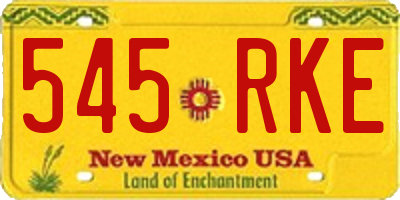NM license plate 545RKE