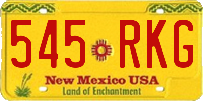 NM license plate 545RKG