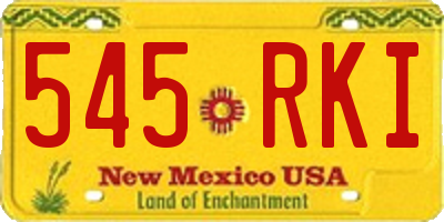 NM license plate 545RKI