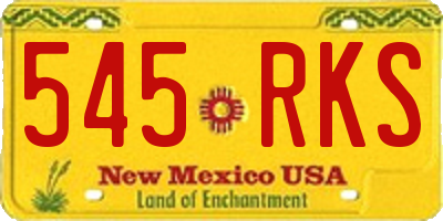 NM license plate 545RKS