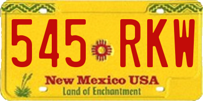 NM license plate 545RKW