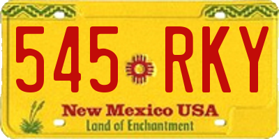NM license plate 545RKY