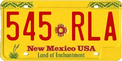 NM license plate 545RLA