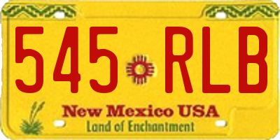 NM license plate 545RLB