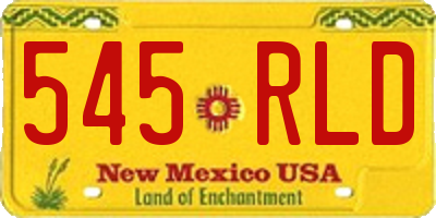 NM license plate 545RLD