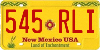 NM license plate 545RLI