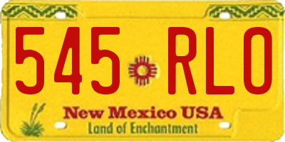 NM license plate 545RLO
