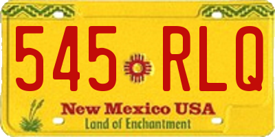 NM license plate 545RLQ