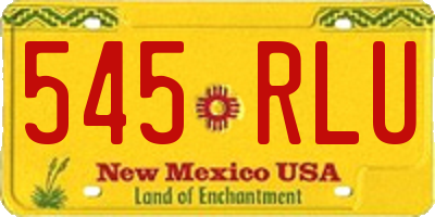NM license plate 545RLU