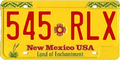 NM license plate 545RLX