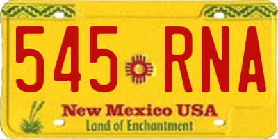 NM license plate 545RNA