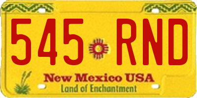 NM license plate 545RND