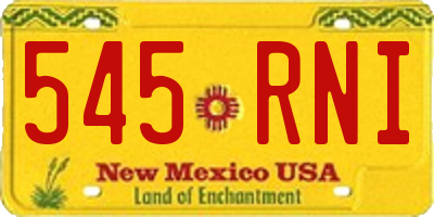 NM license plate 545RNI