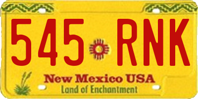 NM license plate 545RNK