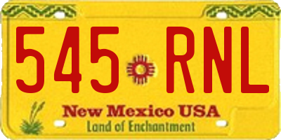 NM license plate 545RNL