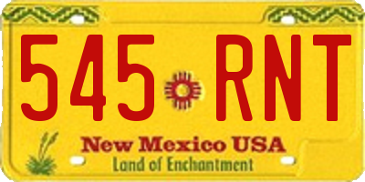 NM license plate 545RNT