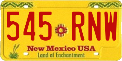 NM license plate 545RNW