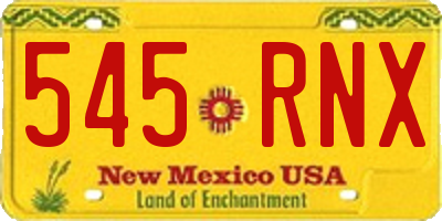 NM license plate 545RNX