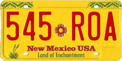 NM license plate 545ROA