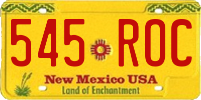 NM license plate 545ROC