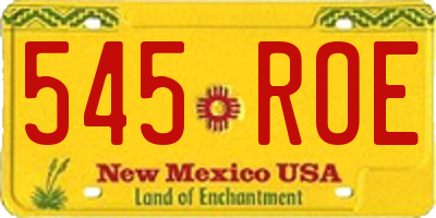 NM license plate 545ROE