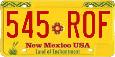 NM license plate 545ROF