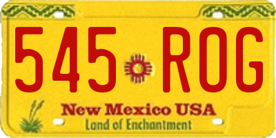 NM license plate 545ROG