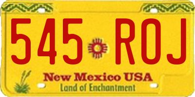 NM license plate 545ROJ