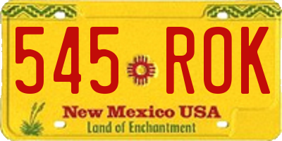NM license plate 545ROK
