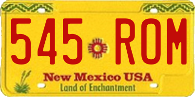 NM license plate 545ROM