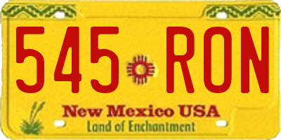 NM license plate 545RON