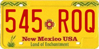 NM license plate 545ROQ