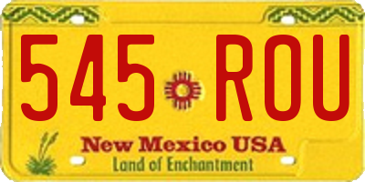 NM license plate 545ROU