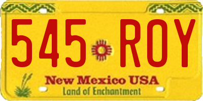 NM license plate 545ROY