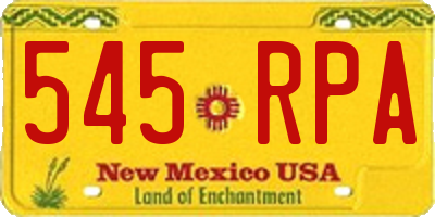 NM license plate 545RPA