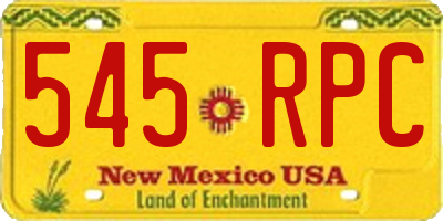 NM license plate 545RPC