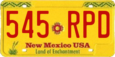 NM license plate 545RPD