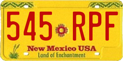 NM license plate 545RPF