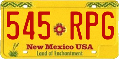 NM license plate 545RPG