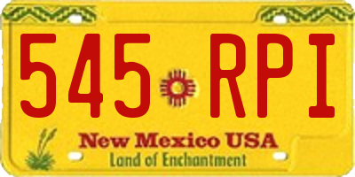 NM license plate 545RPI