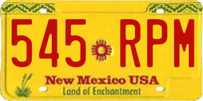NM license plate 545RPM
