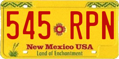 NM license plate 545RPN