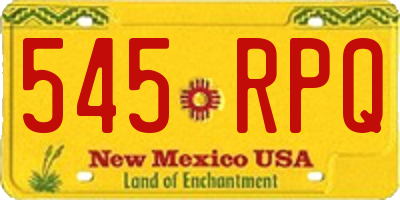NM license plate 545RPQ