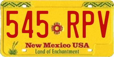 NM license plate 545RPV