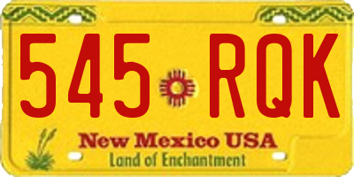 NM license plate 545RQK